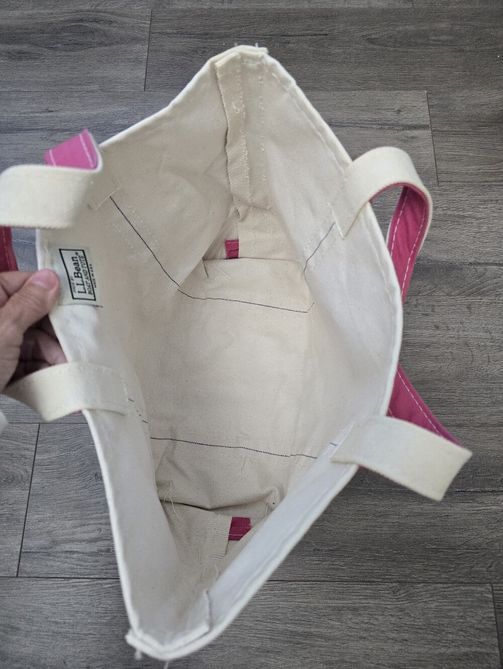 L.L.Bean Boat and Tote bag in a medium size pink trim Fisherman Nautical Boat - Picture 3 of 10